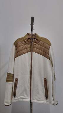 Bogner Men's Hybrid Fleece Quilted Jacket - Cream & Tan (Size L)